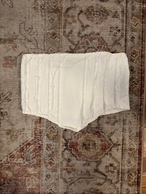 Nasty Gal White Strapless Raw-Edge Corset Tank